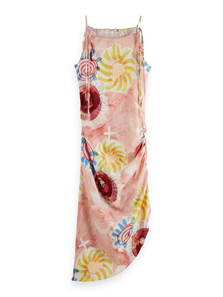 Linen Viscose printed midi dress