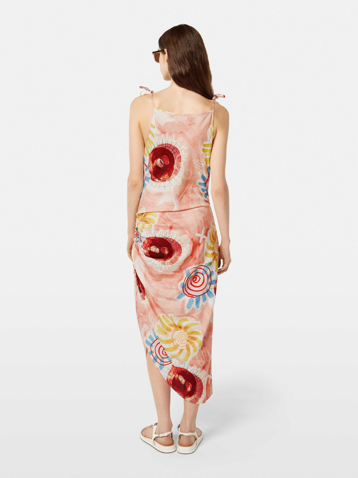 Linen Viscose printed midi dress