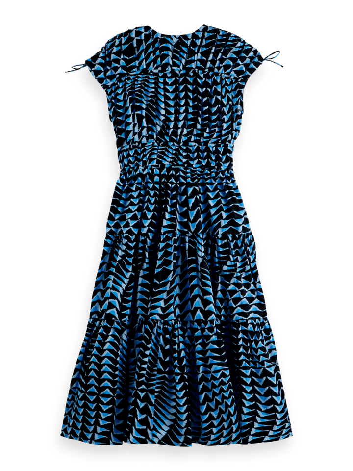 Tiered poplin midi dress