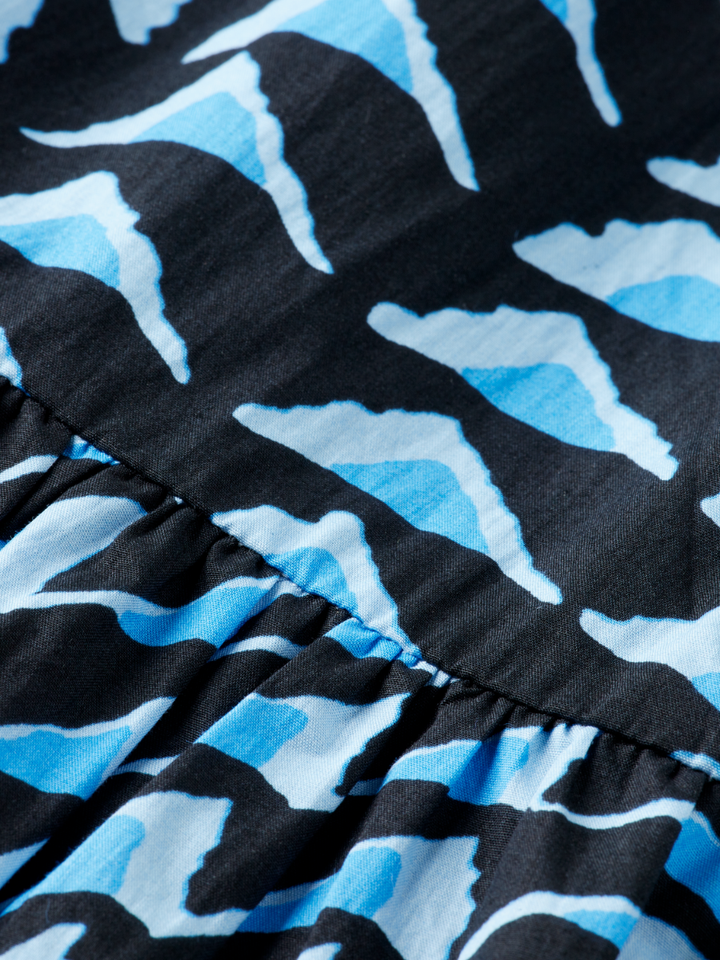 Tiered poplin midi dress