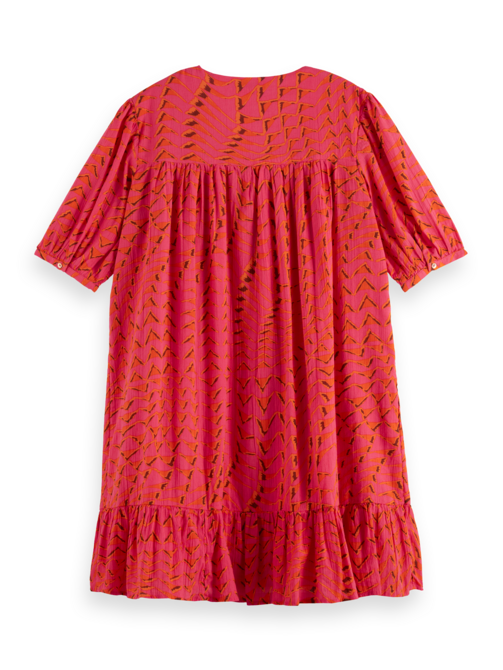 Printed Crinkle mini dress