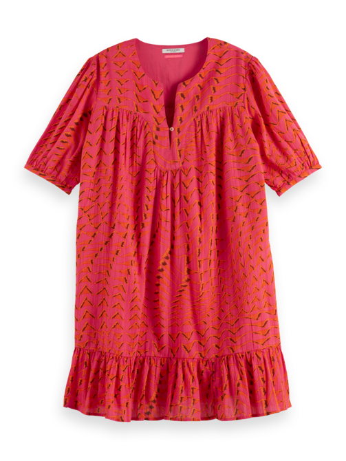 Printed Crinkle mini dress