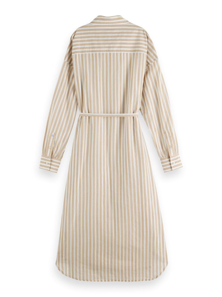 Striped midi shirt dress