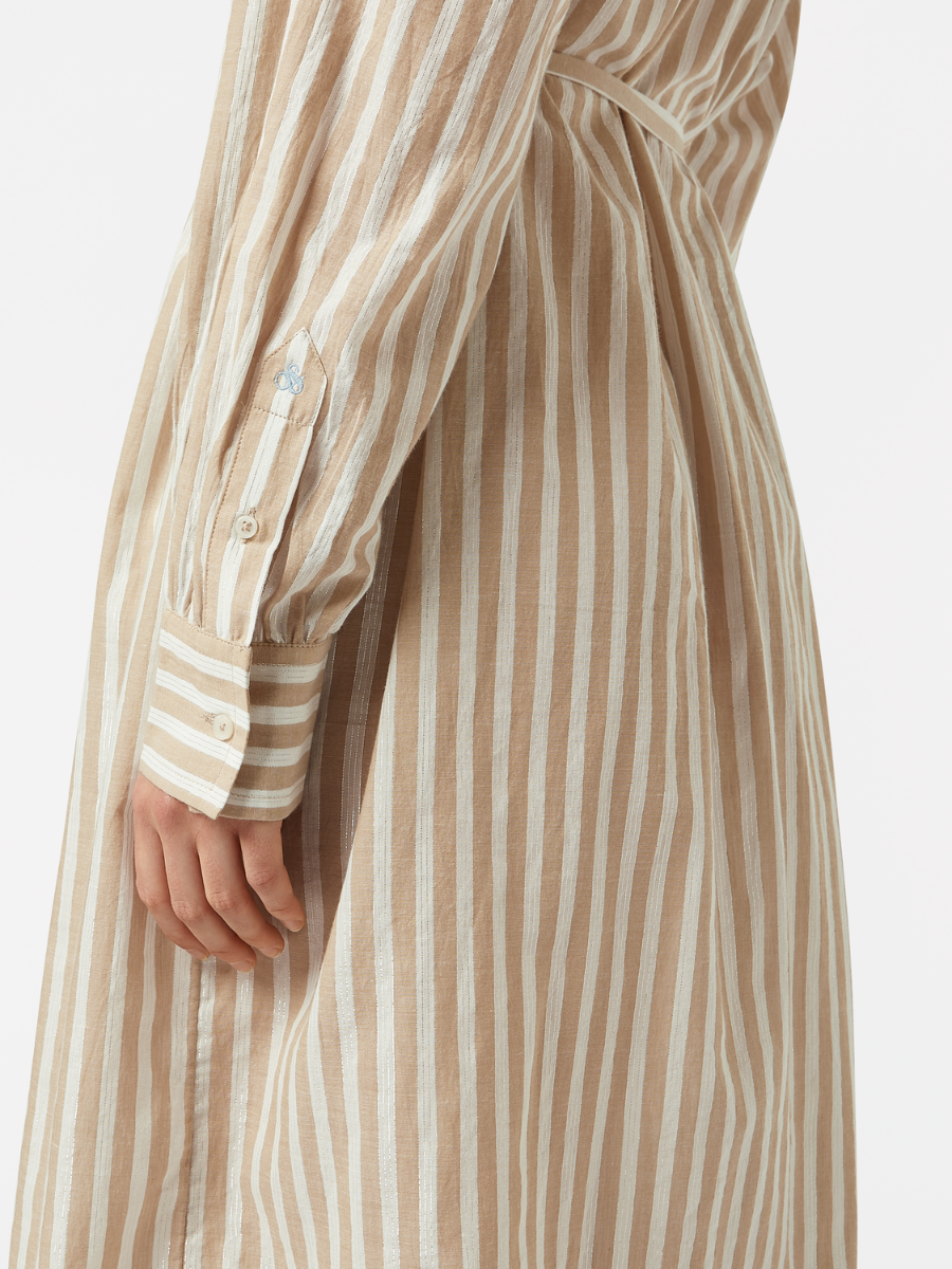Striped midi shirt dress