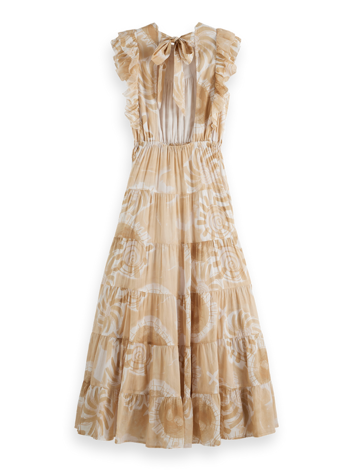 Printed maxi cotton voile dress