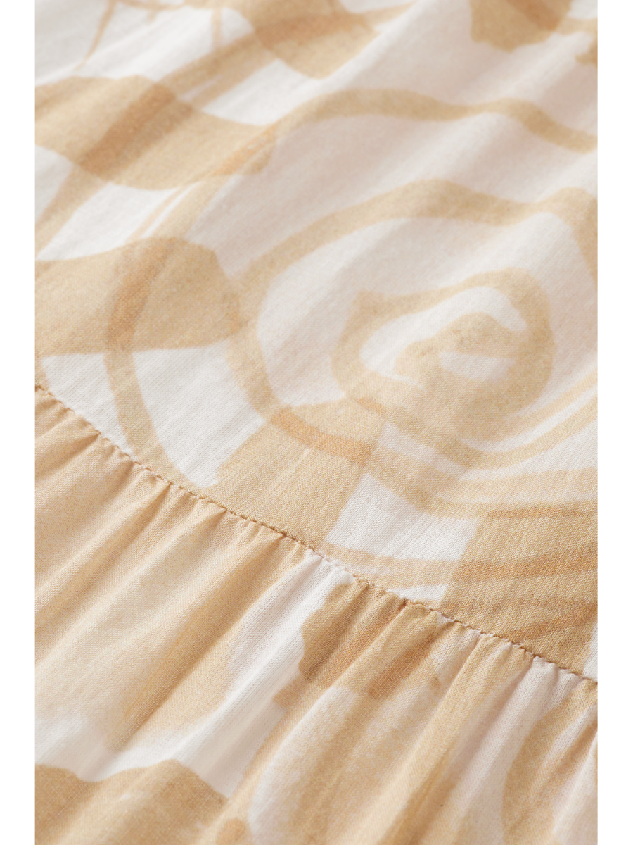 Printed maxi cotton voile dress