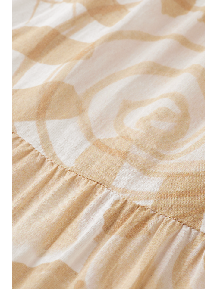 Printed maxi cotton voile dress