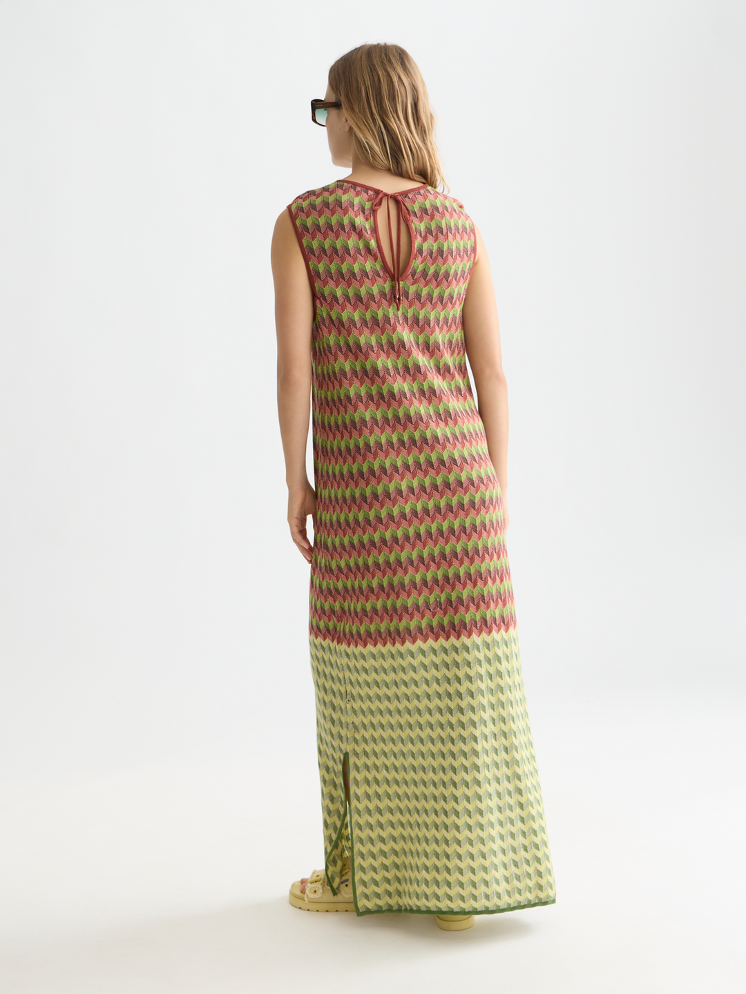 Chevron knitted maxi dress