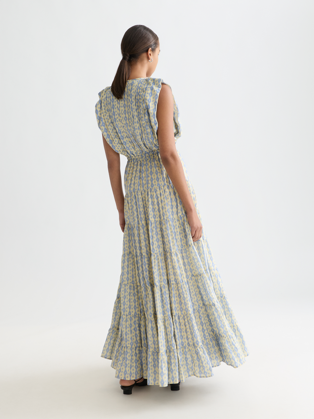 Printed tiered maxi dress