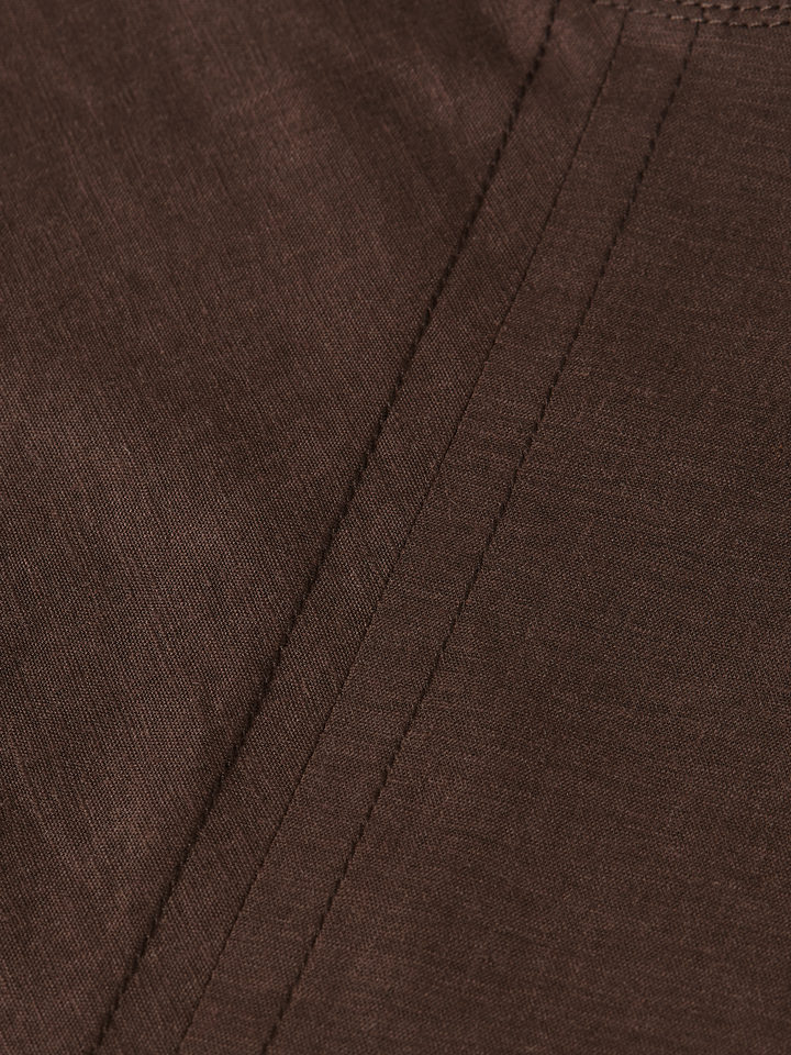 Relaxed linen blend ankle length tie dress