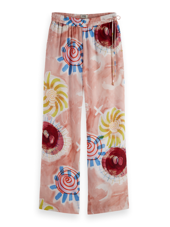 Gia - Mid rise wide leg elasticated trousers