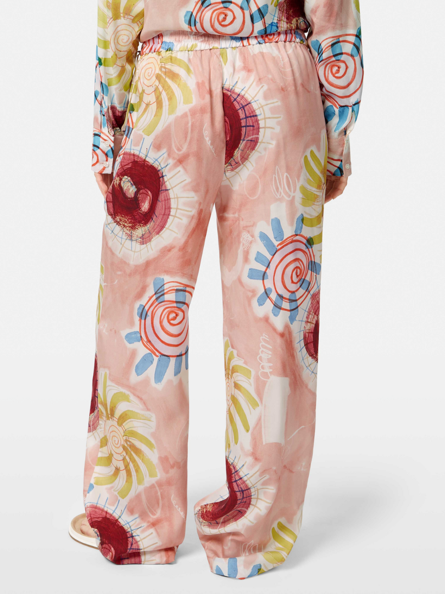 Gia - Mid rise wide leg elasticated trousers