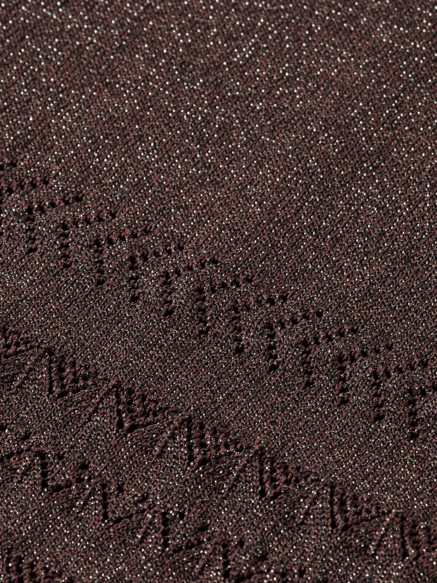 Metallic pointelle knitted trouser