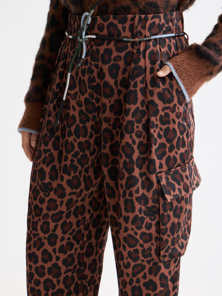 Faye high-rise tapered leg satin cargo pant