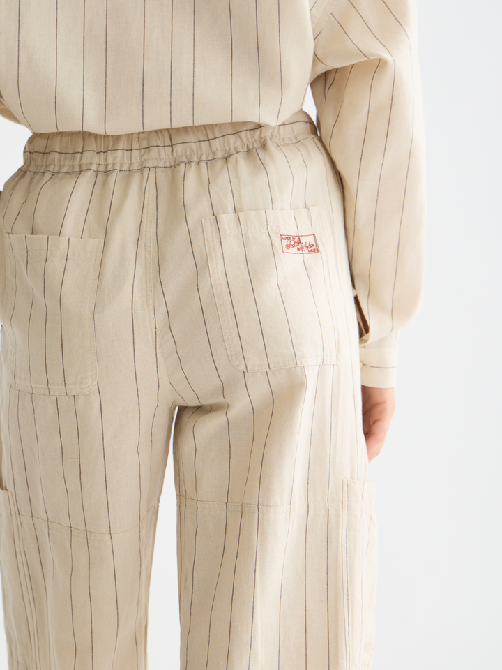 Noa - Linen high-rise wide-leg relaxed pull on pants