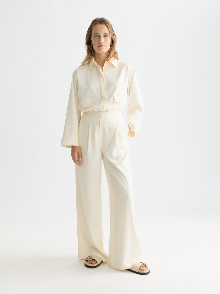 Eleni - Jaquard high rise wide leg pyjama pants