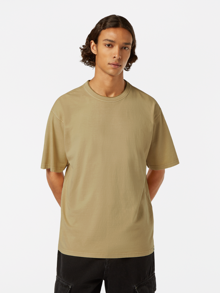 Relaxed-fit 3 crosses garment-dyed T-shirt, Soft camel
