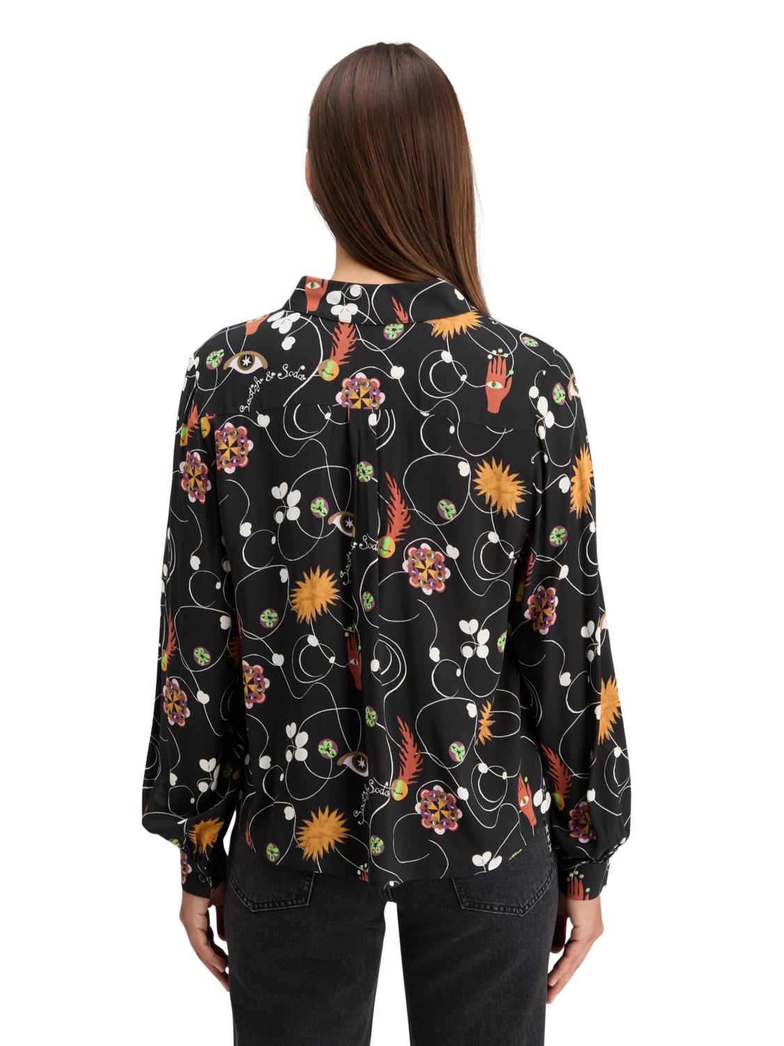 

Viscose Printed Balloon Sleeve Shirt, Free mind