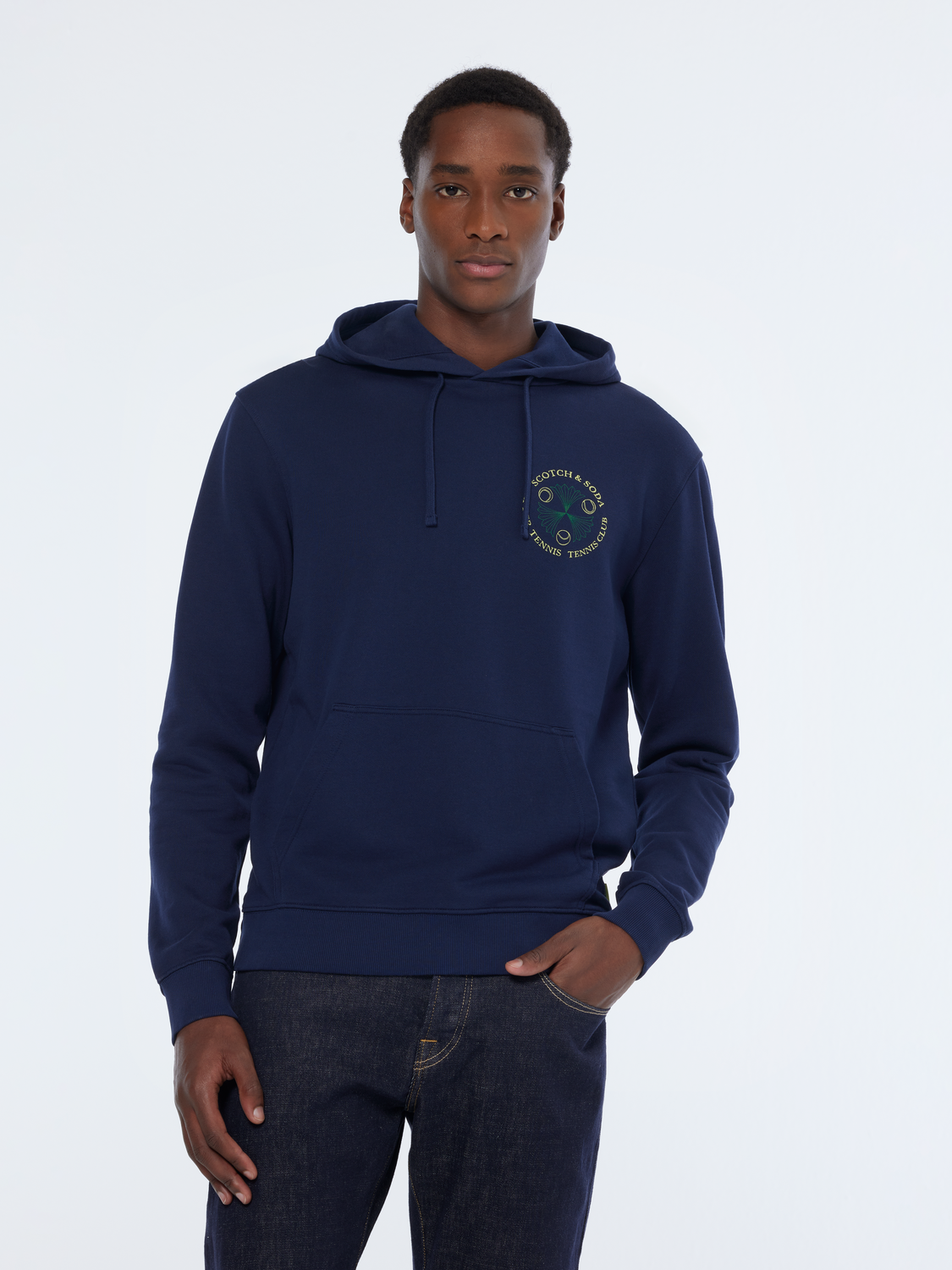 

Front and back artwork hoodie, Navy