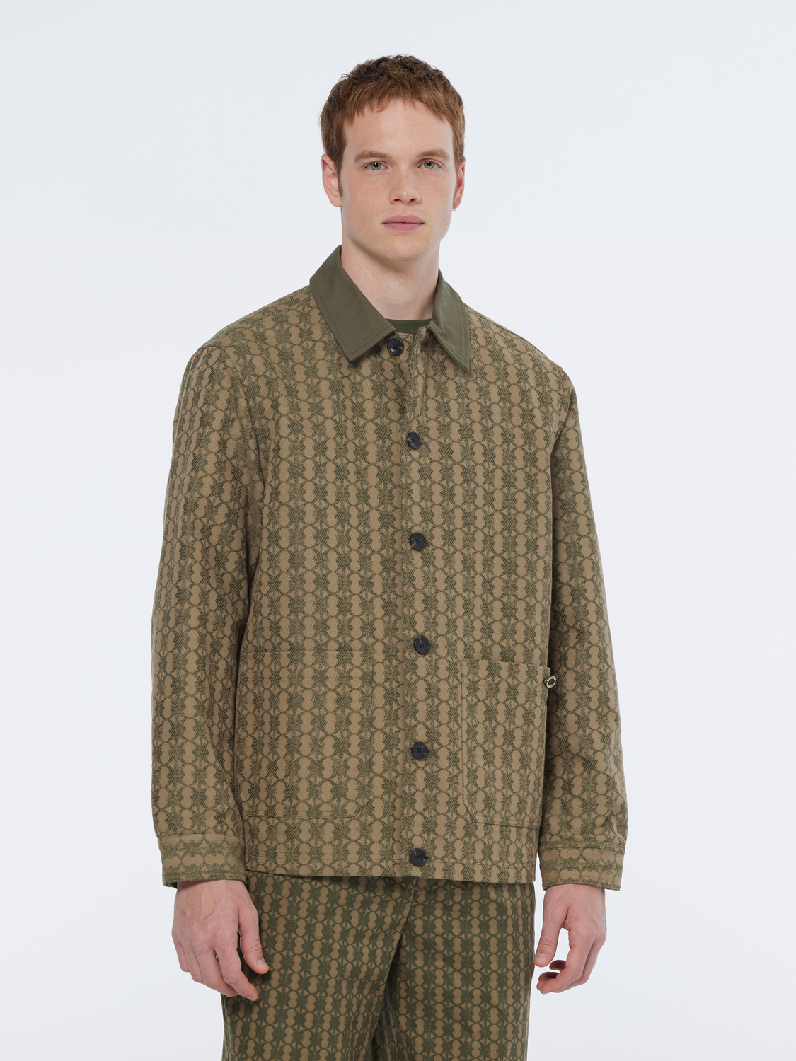 

Cotton-blend jacquard jacket, Imagine placed