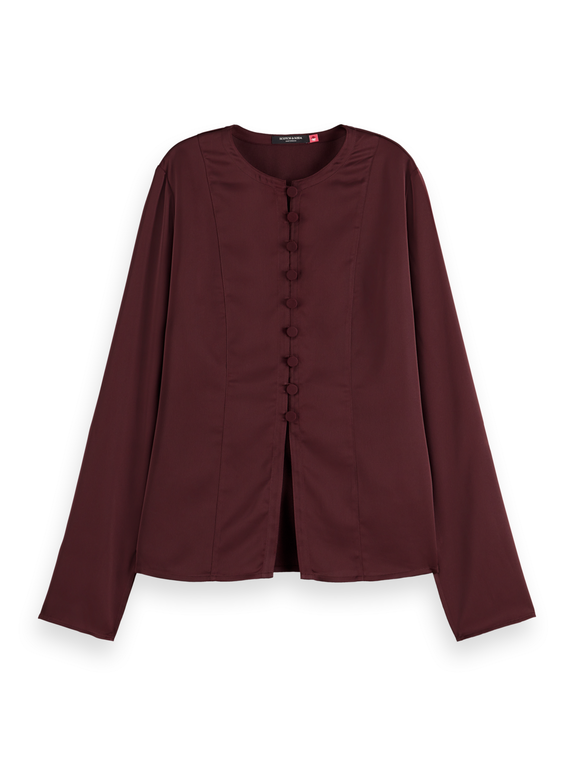 

Button Down Crepe Shirt, Dark bordeaux