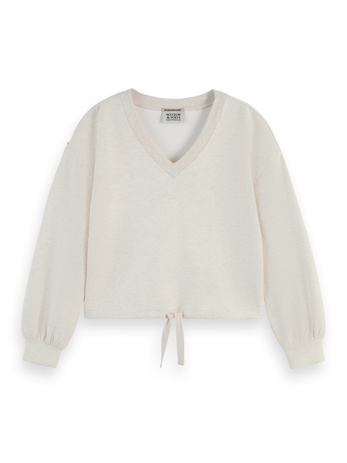 

V-neck modal sweatshirt, Soft ice melange