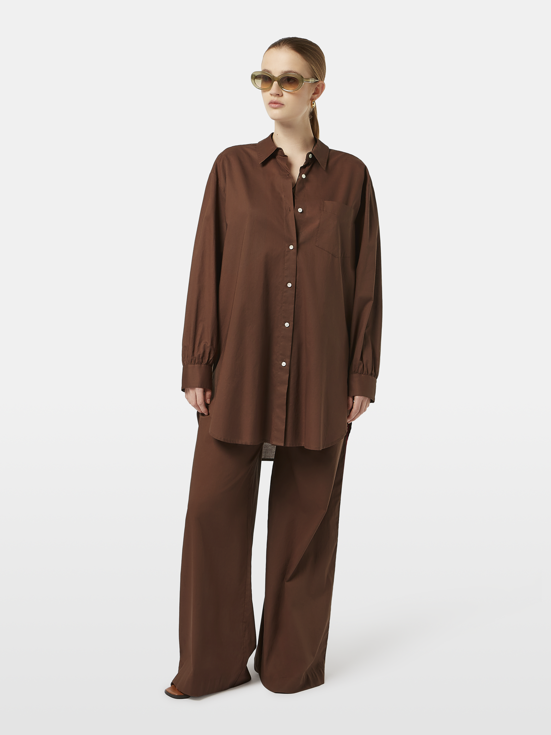 

Oversized light weight cotton shirt, Cold brew