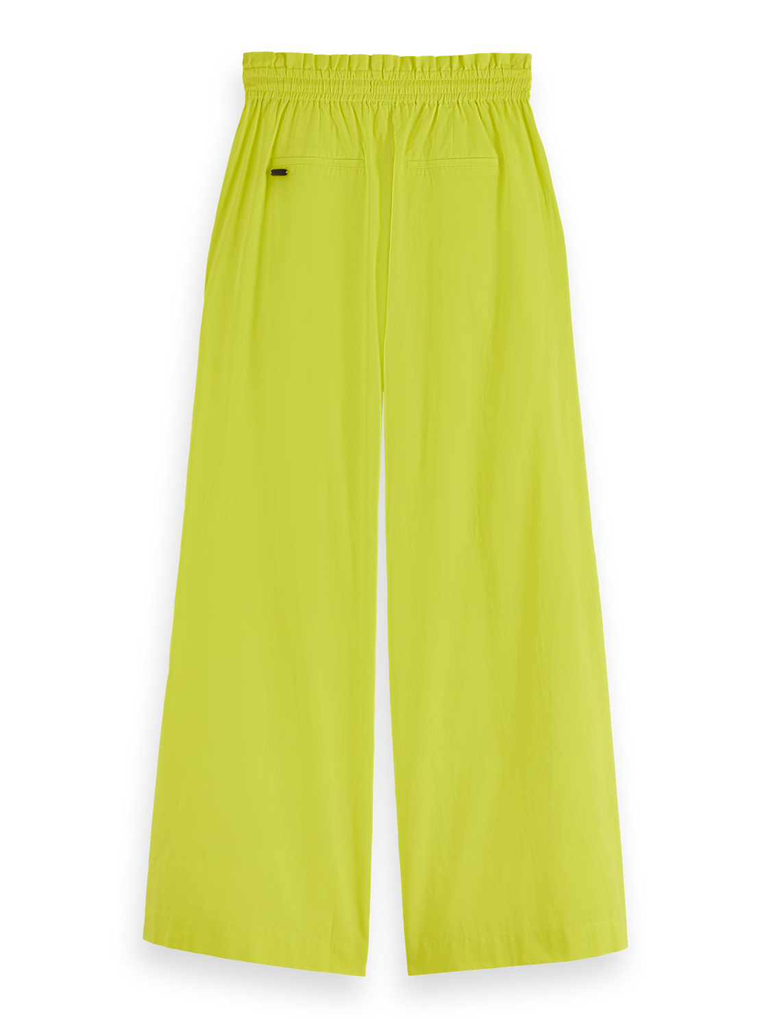 

Cotton voile high-rise wide-leg pull on pants, Citrus yellow